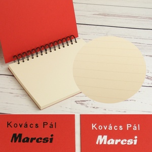 Piros spirálfüzet fekete spirállal, A5-ös spirálozott füzet. Személyre szabható, névvel, keresztnévvel vagy monogrammal - otthon & életmód - papír, írószer - jegyzetfüzet & napló - Meska.hu