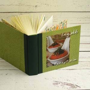 Színes, modern receptgyűjtő könyv, saját recepteskönyv üres, kitölthető lapokkal, színes fejezetkezdő oldalakkal - otthon & lakás - konyhafelszerelés - receptfüzet - Meska.hu