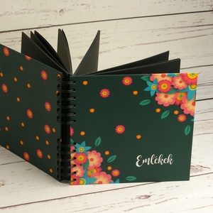 Virágos fotóalbum, spirálozott album, fényképalbum, scrapbook fekete lapokkal. Címe: Emlékek - otthon & életmód - papír, írószer - album & fotóalbum - Meska.hu