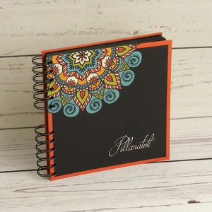 Fotóalbum mandala motívummal, spirálozott album, fényképalbum, scrapbook fekete lapokkal, címe: Pillanatok -  - Meska.hu