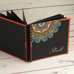 Fotóalbum mandala motívummal, spirálozott album, fényképalbum, scrapbook fekete lapokkal, címe: Pillanatok -  - Meska.hu