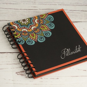 Fotóalbum mandala motívummal, spirálozott album, fényképalbum, scrapbook fekete lapokkal, címe: Pillanatok -  - Meska.hu