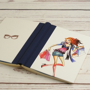 Napló trendi lányoknak, A5 notesz vászon gerinccel, csajos, nőcis, shoppingolós jegyzetfüzet. Névvel, egyedi felirattal - otthon & életmód - papír, írószer - jegyzetfüzet & napló - Meska.hu