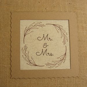 Fotóalbum, zsákvászon album, nagyméretű fényképalbum.  Mr. és Mrs. felirattal vagy az ifjú pár nevével esküvői emlék - esküvő - emlék & ajándék - album & fotóalbum - Meska.hu
