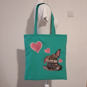 Menta hímzett vászontáska  - Meska.hu
