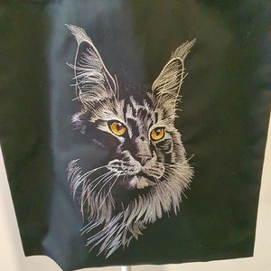 Maine coon hímzett vászontáska  - táska & tok - bevásárlás & shopper táska - shopper, textiltáska, szatyor - Meska.hu