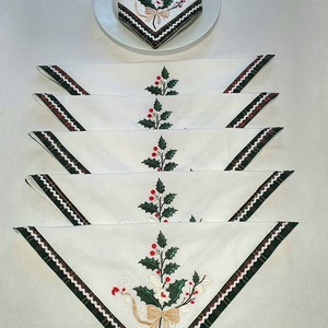 Ünnepi szalvéta készlet, Otthon & Életmód, Konyhafelszerelés, tálalás, Konyhai textil, Szalvéta, Hímzés, Varrás, MESKA