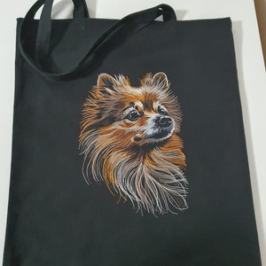 Törpe spicc hímzett vászontáska , Táska & Tok, Bevásárlás & Shopper táska, Shopper, textiltáska, szatyor, Hímzés, Varrás, MESKA