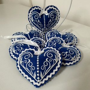 Kékfestő hímzett filc dísz, Esküvő, Emlék & Ajándék, Köszönőajándék, Hímzés, Varrás, MESKA