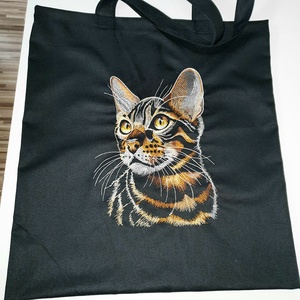 Bengáli cica hímzett vászontáska  - Meska.hu