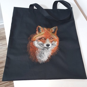 Róka hímzett vászontáska  - Meska.hu