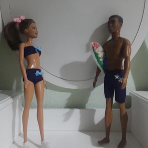 Trendi fürdőruha Barbie és Ken típusú babáknak - Meska.hu