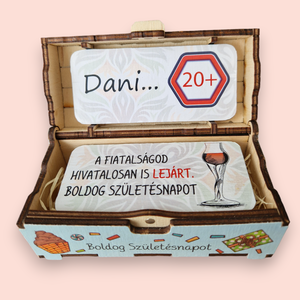 20 születésnapi ajándék doboz, egyedi névvel - esküvő - emlék & ajándék - nászajándék - esküvői pénzátadó boríték, kártya - Meska.hu