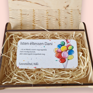 Születésnapi ajándék doboz, egyedi névvel és üzenettel - esküvő - emlék & ajándék - nászajándék - esküvői pénzátadó doboz - Meska.hu