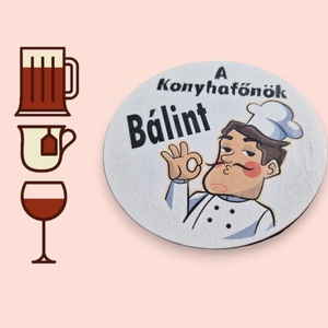 Egyedi poháralátét, konyhafőnök - otthon & életmód - konyhafelszerelés, tálalás - tálalás - tányér- és poháralátét - Meska.hu