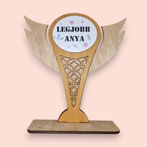 Legjobb anya díj, Otthon & Életmód, Dekoráció, Asztal és polc dekoráció, Asztaldísz, Decoupage, transzfer és szalvétatechnika, Gravírozás, pirográfia, MESKA