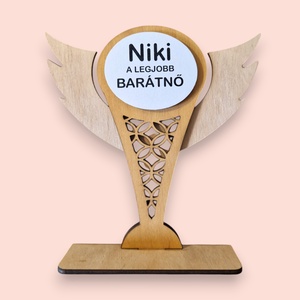 Legjobb barátnő díj egyedi névvel, Otthon & Életmód, Dekoráció, Asztal és polc dekoráció, Asztaldísz, Decoupage, transzfer és szalvétatechnika, Gravírozás, pirográfia, MESKA