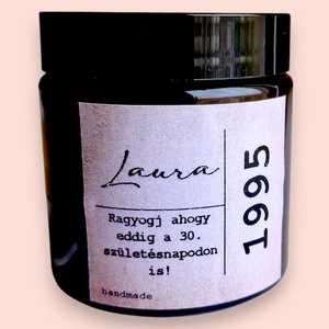 Illatgyertya születésnapi ajándék egyedi névvel - karácsony - karácsonyi lakásdekoráció - karácsonyi illatgyertya, mécses - Meska.hu
