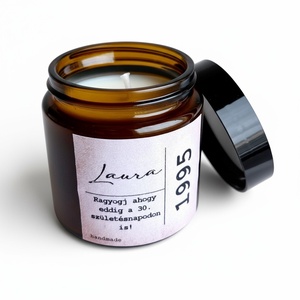 Illatgyertya születésnapi ajándék egyedi névvel, Karácsony, Karácsonyi lakásdekoráció, Karácsonyi illatgyertya, mécses, Gyertya-, mécseskészítés, MESKA