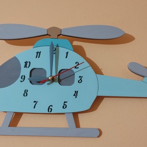 Helikopter falióra, Otthon & Életmód, Dekoráció, Fali és függő dekoráció, Falióra & óra, Famegmunkálás, Festészet, MESKA