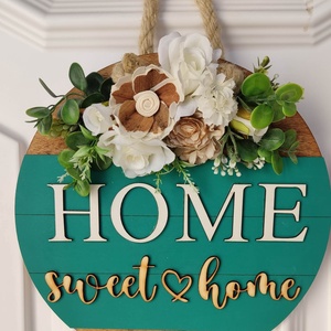 Home sweethome ajtó kopogtató , Otthon & Életmód, Dekoráció, Ajtó- és ablak dekoráció, Ajtódísz & Kopogtató, Famegmunkálás, Festészet, MESKA