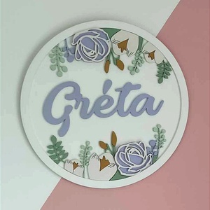 Tavaszi névtábla  - otthon & életmód - babaszoba, gyerekszoba - gyerek névtábla - Meska.hu