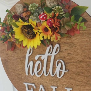 Hello fall kopogtató - otthon & életmód - dekoráció - ajtó- és ablak dekoráció - ajtódísz & kopogtató - Meska.hu