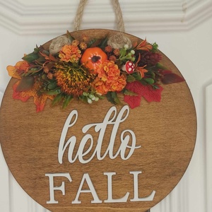 Hello fall kopogtató - otthon & életmód - dekoráció - ajtó- és ablak dekoráció - ajtódísz & kopogtató - Meska.hu