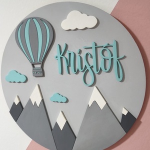 Hegyek N�vtáblája - baba - mama - babaszoba dekoráció - gyerek névtábla - Meska.hu