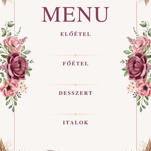 Esküvői menü, Esküvő, Dekoráció, Menü, Fotó, grafika, rajz, illusztráció, MESKA