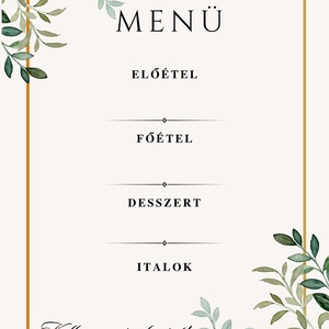 Esküvői menü - esküvő - dekoráció - menü - Meska.hu