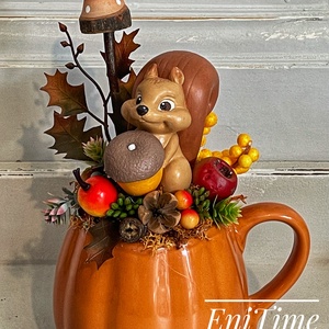 Mókusos őszi asztaldísz - otthon & életmód - dekoráció - asztal és polc dekoráció - asztaldísz - Meska.hu