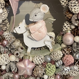 Karácsonyi kopogtató, egérkével. - Meska.hu