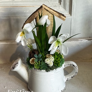 hóvirágos asztaldísz, Otthon & Életmód, Virágdekoráció, Virágdíszek, Asztali virágdísz, Virágkötés, MESKA