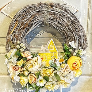 Csodás tavaszi kopogtató, Otthon & Életmód, Virágdekoráció, Virágdíszek, Dekor koszorúk, kopogtatók, , MESKA