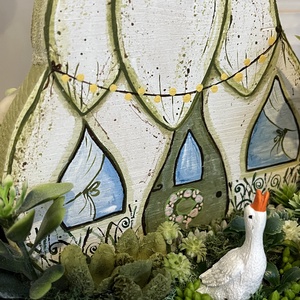 Hóvirágos, rusztikus asztaldísz - otthon & életmód - dekoráció - asztal és polc dekoráció - asztaldísz - Meska.hu