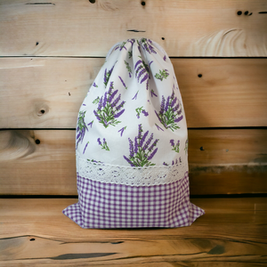 Vidám levendulás mosható textil pékárus zsák - Meska.hu