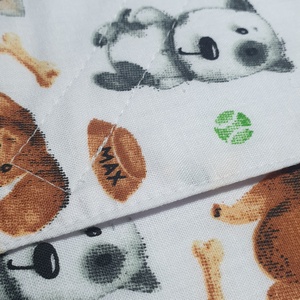 Aranyos kutyusok textil szendvics csomagoló, újraszalvéta - táska & tok - uzsonna- & ebéd tartó - szendvics csomagoló - Meska.hu