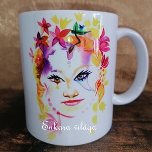 Flóra bögre idézettel - 3. - otthon & életmód - konyhafelszerelés, tálalás - tálalás - bögre & csésze - Meska.hu