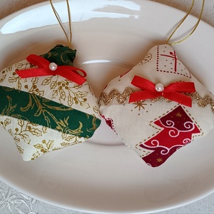 Karácsonyfa dísz 2 db, Karácsony, Adventi díszek, Adventi ablakdekoráció, Varrás, MESKA