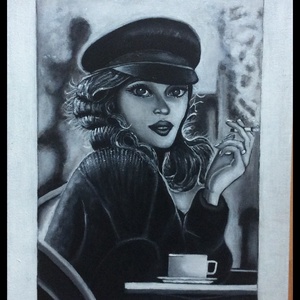 coffee break - művészet - festmény - akril - Meska.hu