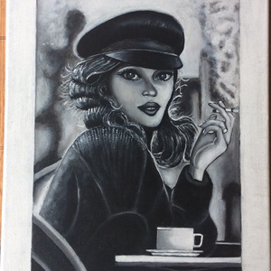 coffee break - művészet - festmény - akril - Meska.hu