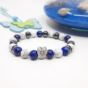 Howlit hematit lapis lazuli ásvány karkötő - Meska.hu