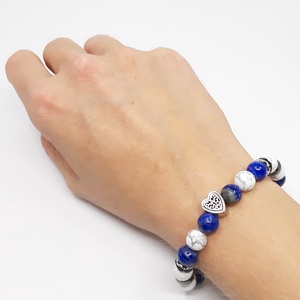 Howlit hematit lapis lazuli ásvány karkötő -  - Meska.hu