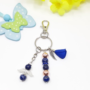 Lapis lazuli hematit ásvány kulcstartó táskadísz - Meska.hu