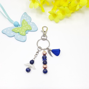 Lapis lazuli hematit ásvány kulcstartó táskadísz - táska & tok - kulcstartó & táskadísz - táskadísz - Meska.hu