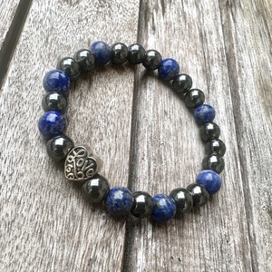 Lapis lazuli hematit bátor vagyok ásvány karkötő - Meska.hu