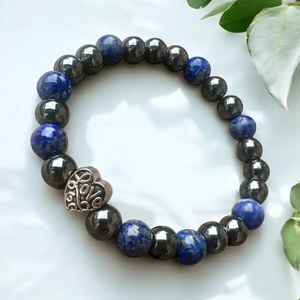 Lapis lazuli hematit bátor vagyok ásvány karkötő - ékszer - karkötő - ásványkarkötő - Meska.hu