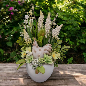 Tavaszi asztaldísz  - otthon & életmód - virágdekoráció - virágdíszek - virágdísz kaspóban - Meska.hu