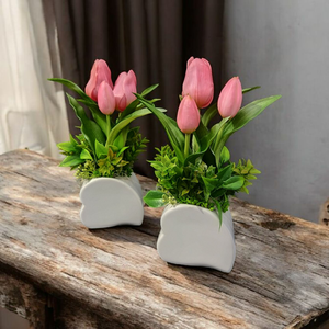 Tulipános kaspó , Otthon & Életmód, Dekoráció, Asztal és polc dekoráció, Asztaldísz, Virágkötés, MESKA